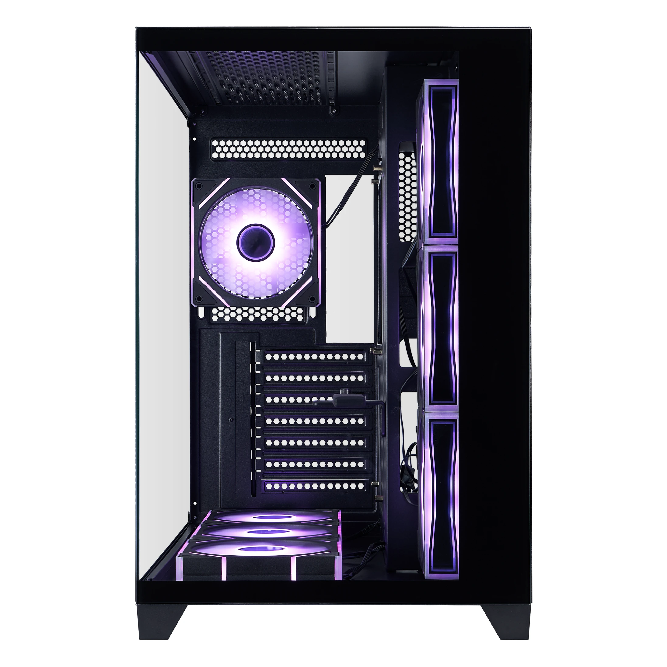 Gehäuse 1stPlayer MEGAVIEW MV8 Black Case ATX + 7 x 120mm ARGB Fans