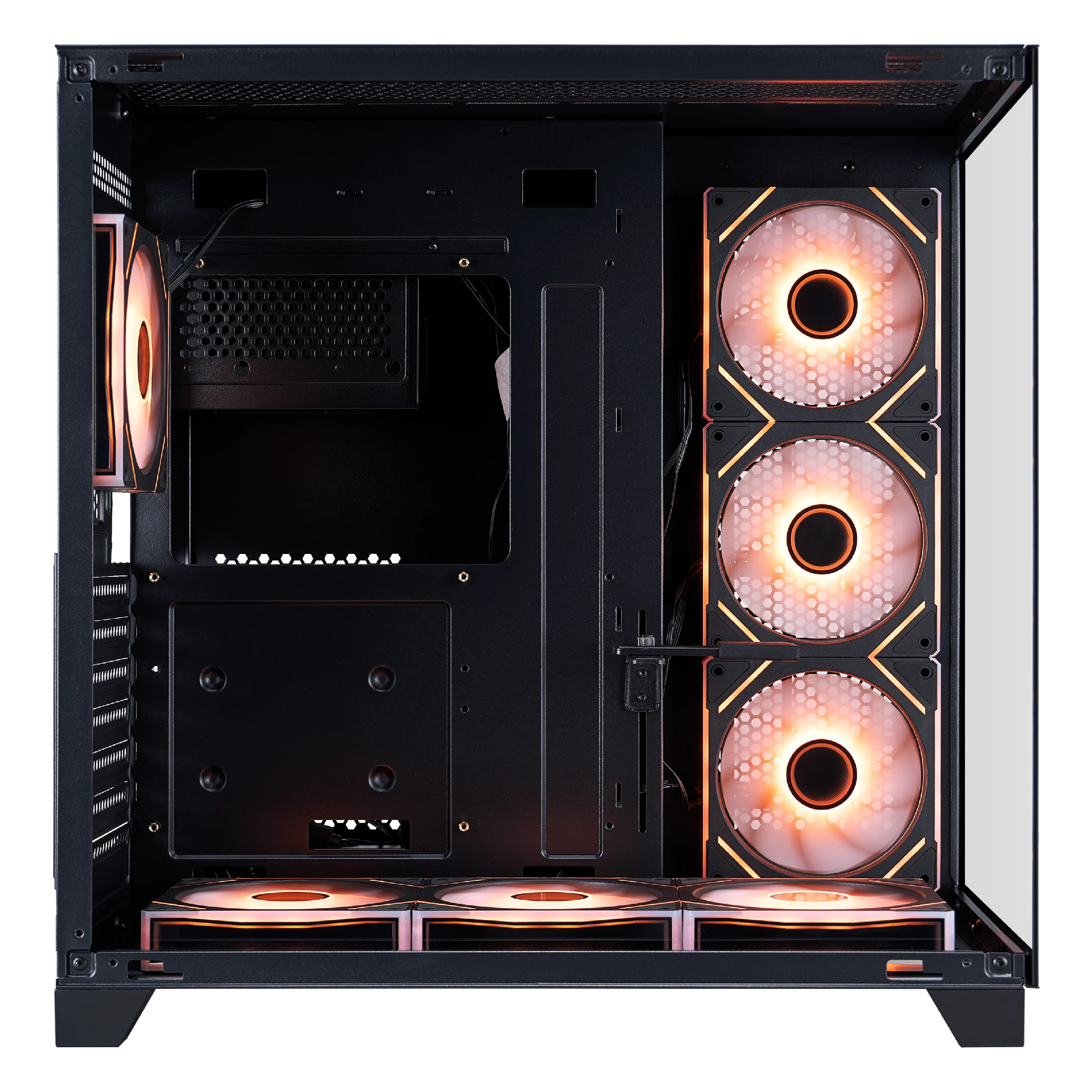 Gehäuse 1stPlayer MEGAVIEW MV8 Black Case ATX + 7 x 120mm ARGB Fans