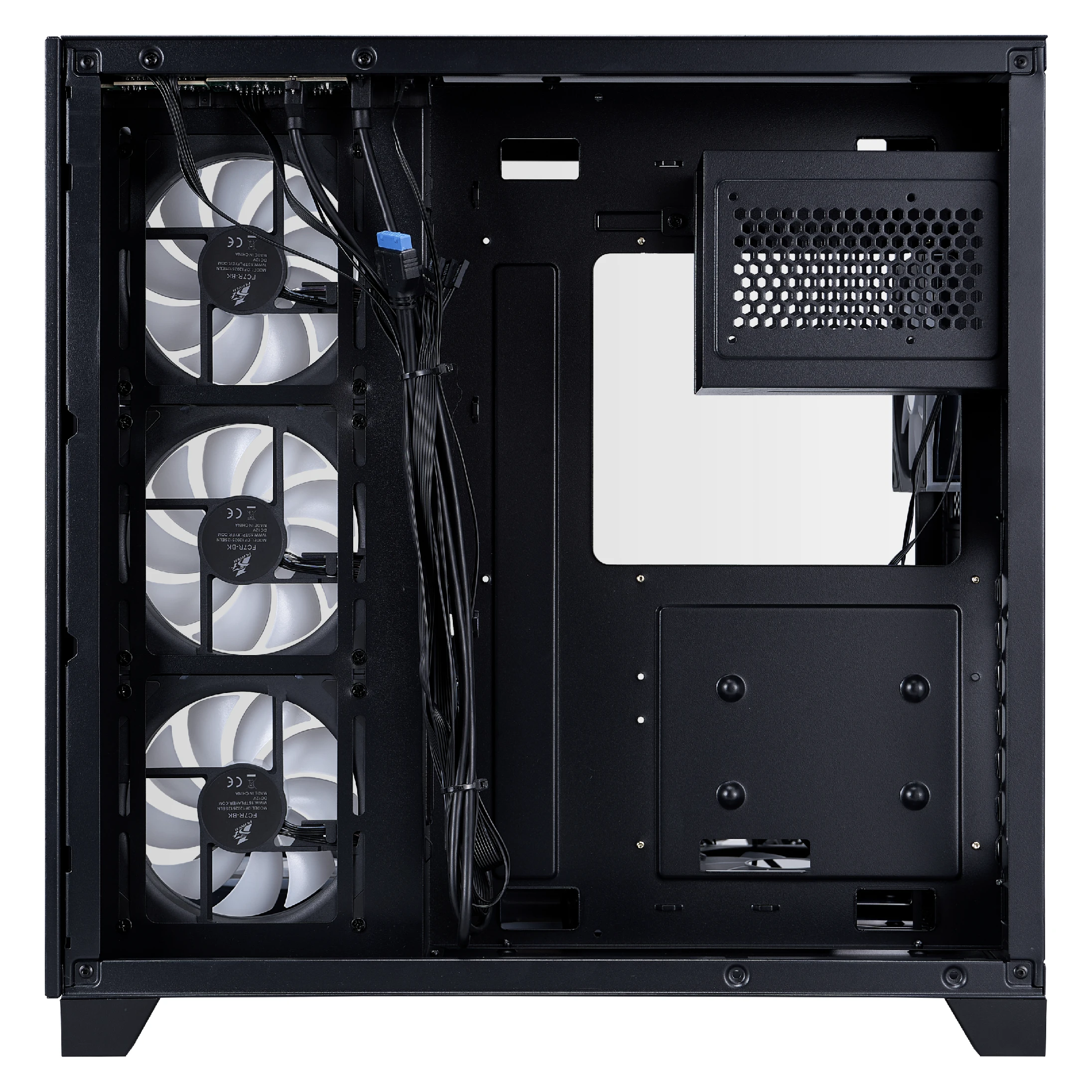 Gehäuse 1stPlayer MEGAVIEW MV8 Black Case ATX + 7 x 120mm ARGB Fans