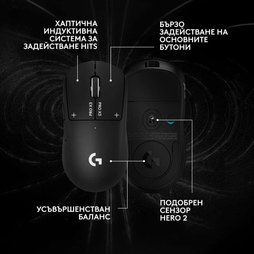 Игровая мышь Logitech G Pro X3 Superstrike - Midnight Black