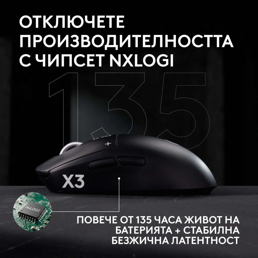 Игровая мышь Logitech G Pro X3 Superstrike - Midnight Black