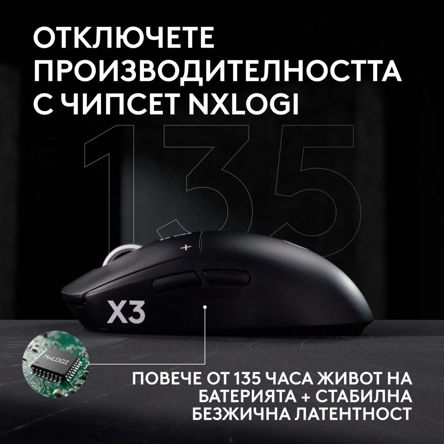 Игровая мышь Logitech G Pro X3 Superstrike - Midnight Black