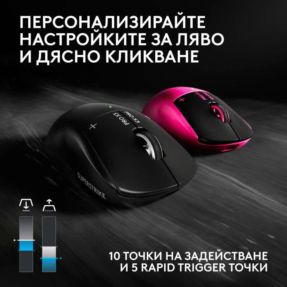 Игровая мышь Logitech G Pro X3 Superstrike - Midnight Black