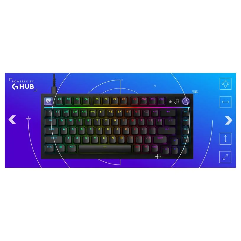 Геймърска механична клавиатура Logitech G316 X 75 - Hot-Swappable Tactile Switch - Черен