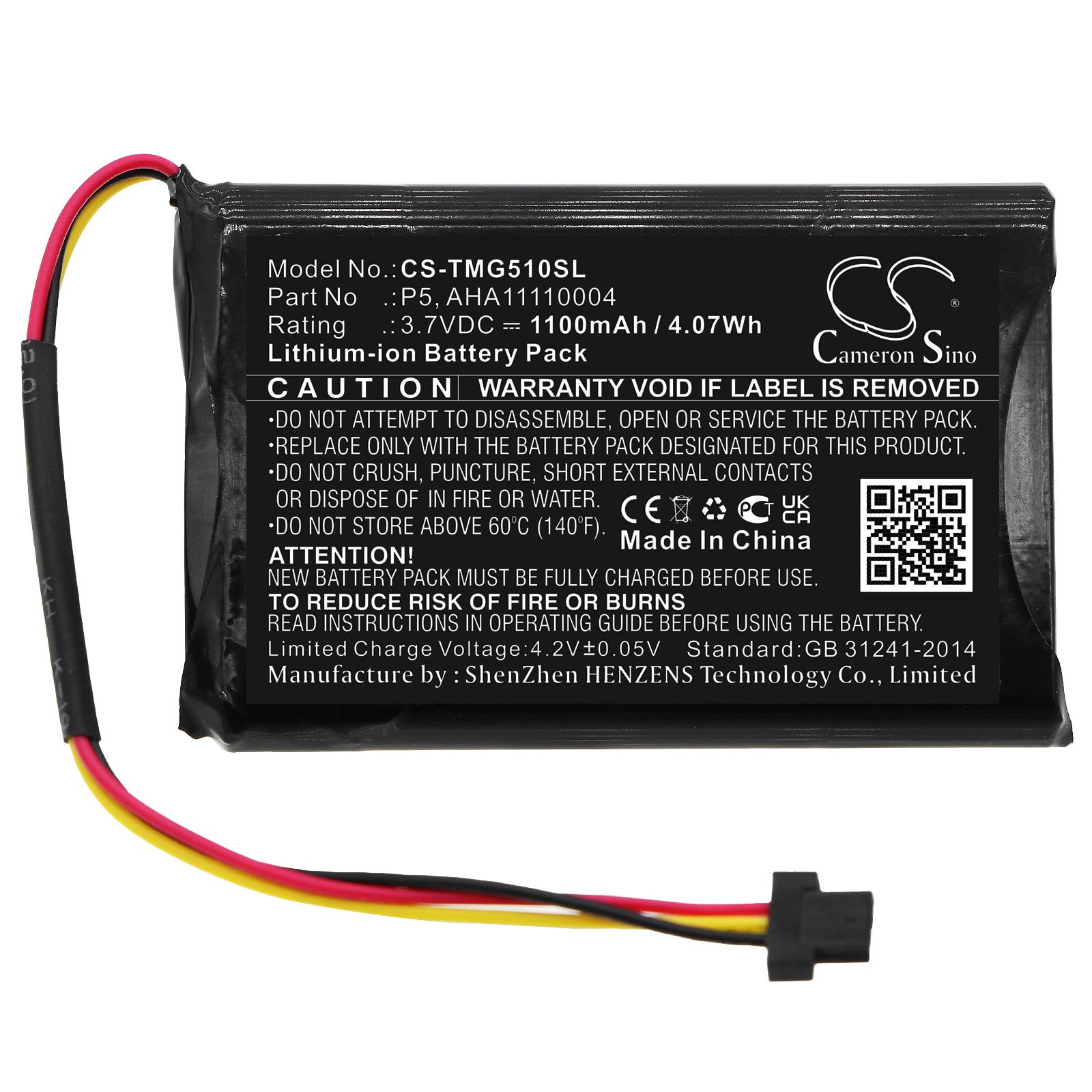 Batteria per GPS TomTom AT6, Go 510, Go 520, Go 520 WIFI, VIA 62, Go Basic 6" 3,7V 1100mAh LiIon Cameron Sino