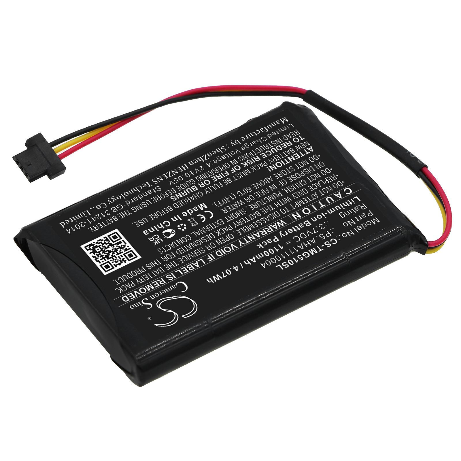 Batteria per GPS TomTom AT6, Go 510, Go 520, Go 520 WIFI, VIA 62, Go Basic 6" 3,7V 1100mAh LiIon Cameron Sino