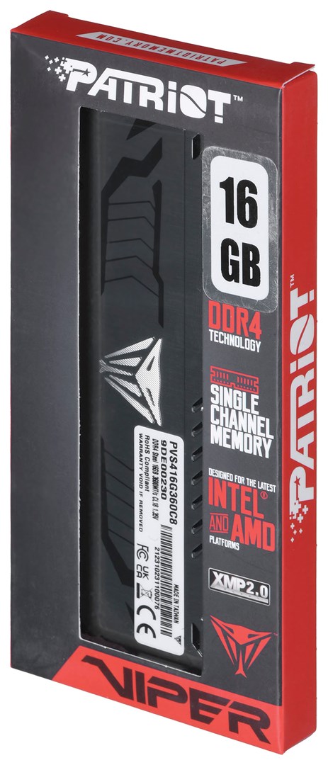 Пам'ять Patriot Viper Steel DDR4 16GB (1x16GB) CL18 XMP - PVS416G360C8