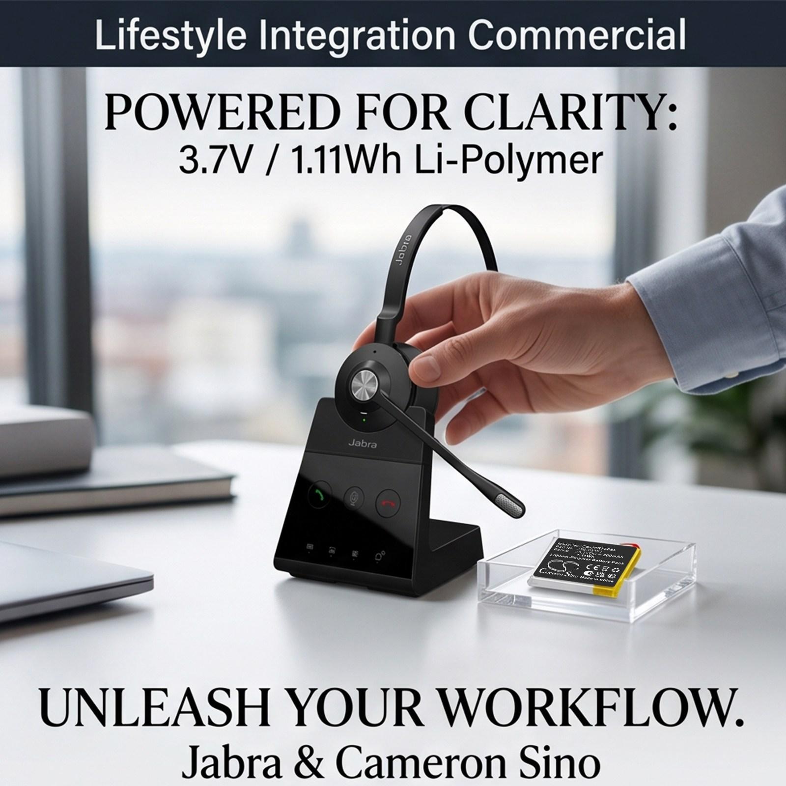 Батерия за за безжични  Bluetooth слушалки Jabra Engage 75, Engage 65 LiPo 3.7V 300mAh CAMERON SINO