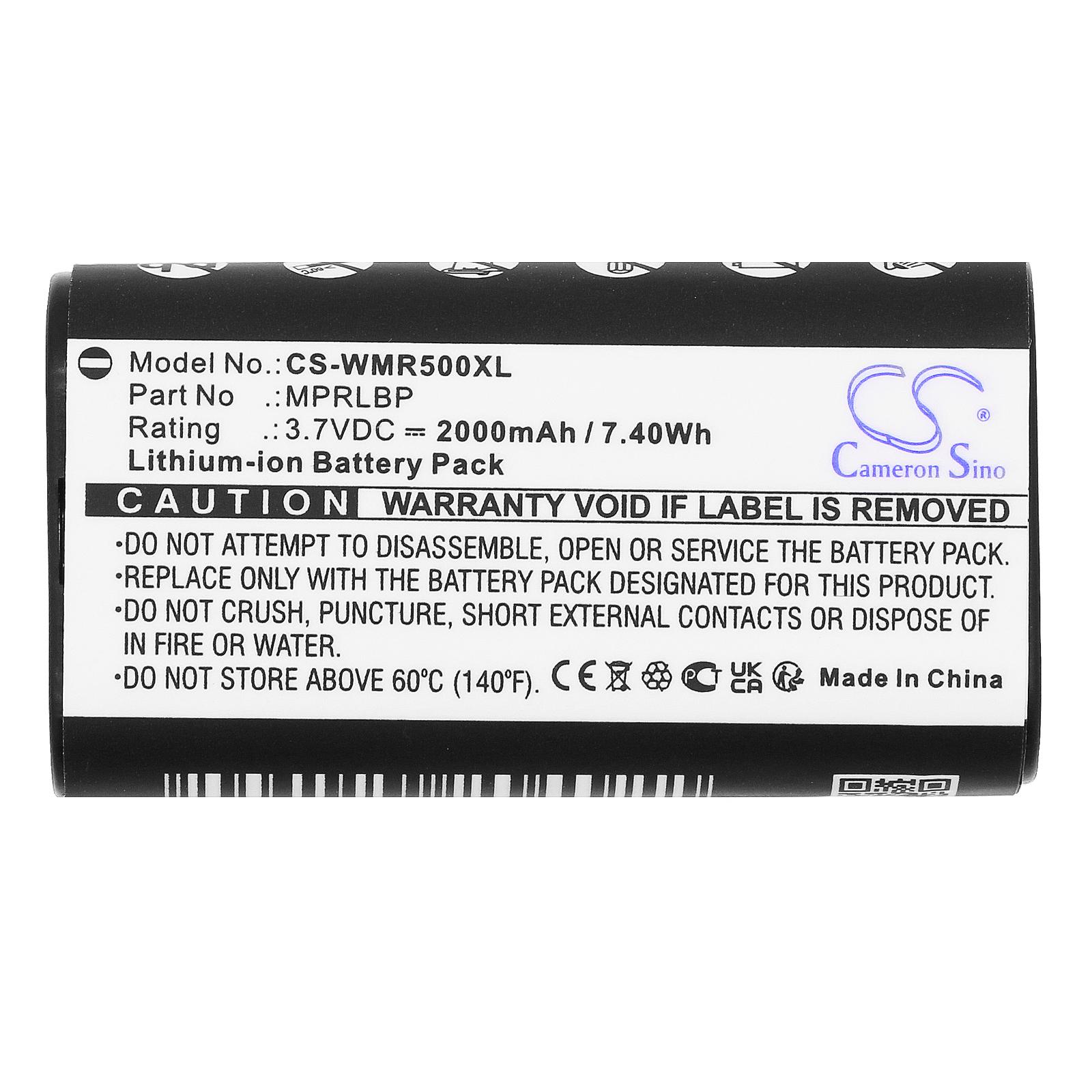 Батерия за за безжични  Bluetooth слушалки Wisycom MPRLBP, MPR30, MPR50, MPR51, MPR52, MTP60 LiIon 3.7V 2000mAh CAMERON SINO