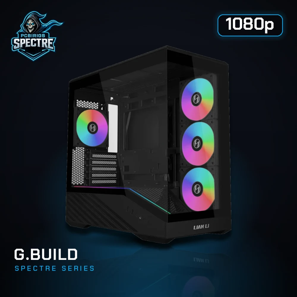 G.BUILD Spectre 1080p · RX 9060 XT 16GB · AMD Ryzen 5 5600XT Box · 16GB DDR4 · 1TB · Powered by ASRock