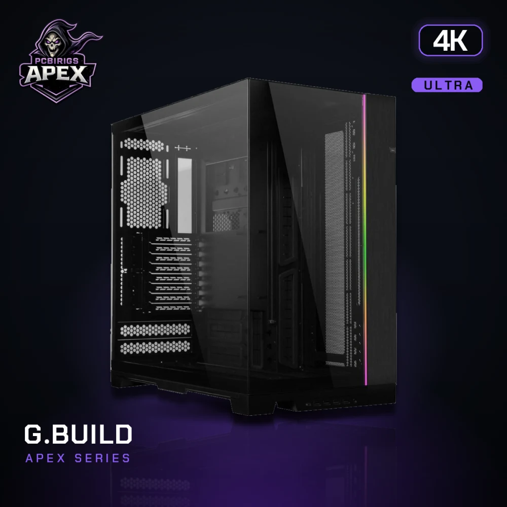 G.BUILD Apex 4K Ultra · RTX 5090 32GB · AMD Ryzen 9 9950X3D Box · 64GB DDR5 · 2TB · Powered by MSI