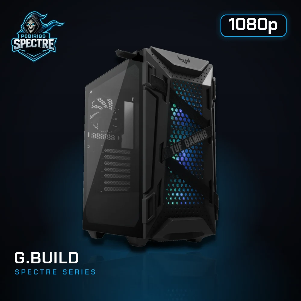 G.BUILD Spectre 1080p · RTX 5050 8GB · AMD Ryzen 5 5600XT Box · 16GB DDR4 · 1TB · Powered by ASUS