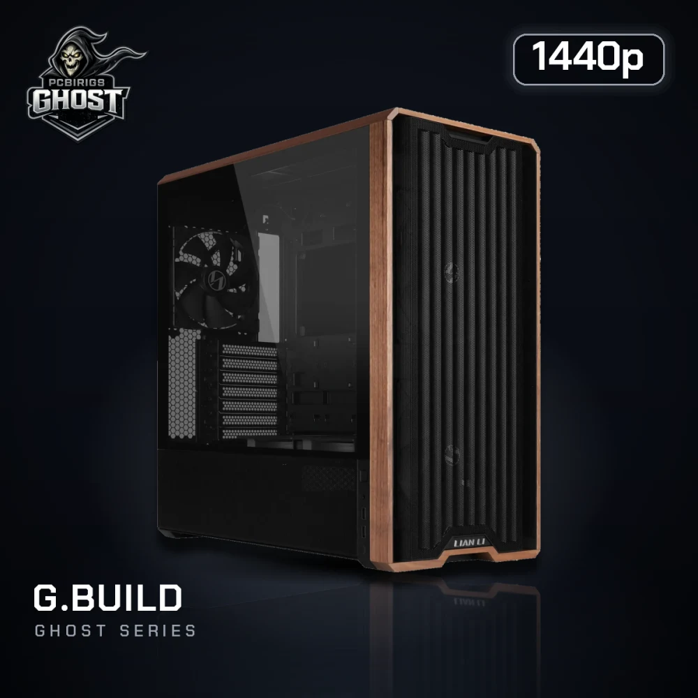 G.BUILD Ghost 1440p · RTX 5070 12GB · AMD Ryzen 7 9700X MPK · 32GB DDR5 · 1TB · Powered by ASRock