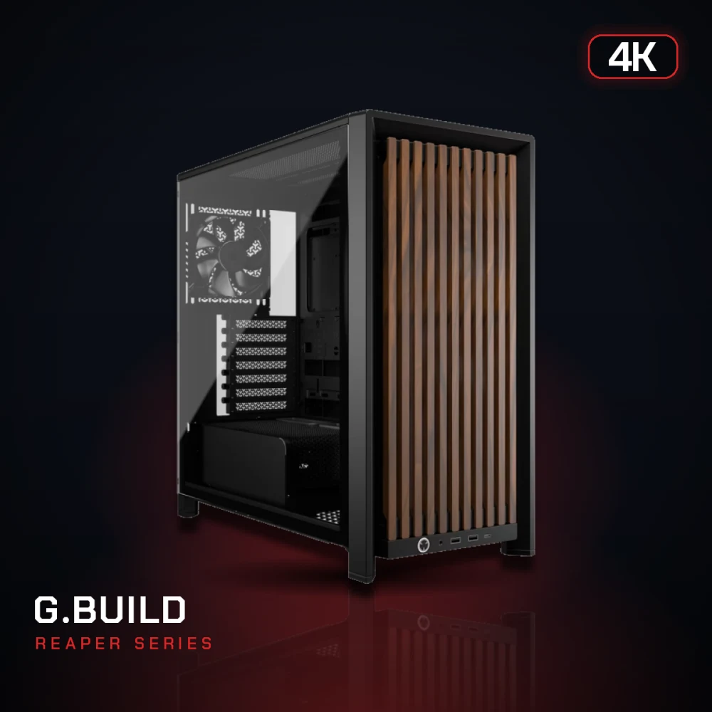 G.BUILD Reaper 4K · RTX 5080 16GB · AMD Ryzen 7 9800X3D Box · 32GB DDR5 · 2TB · Powered by MSI