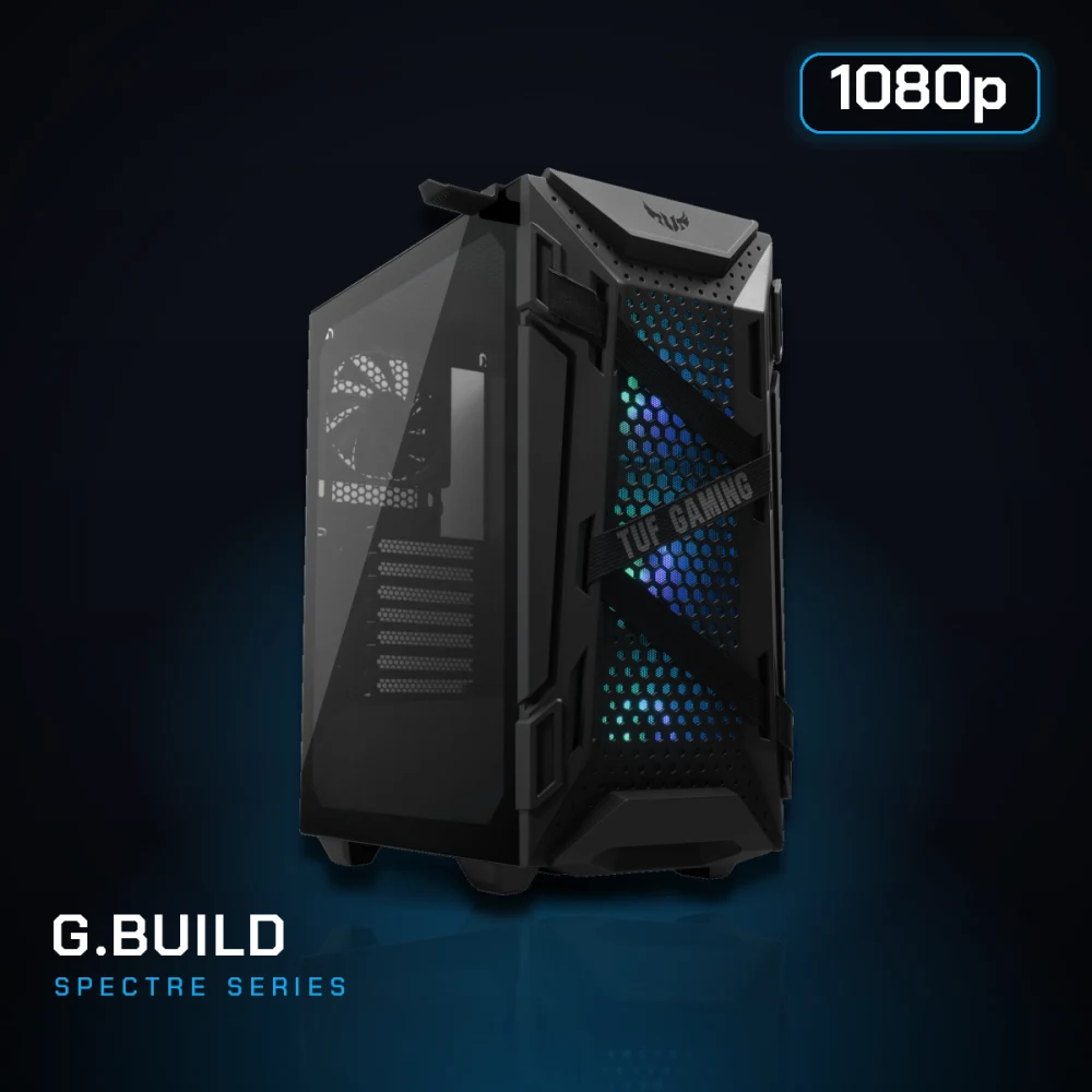G.BUILD Spectre 1080p · RTX 5050 8GB · AMD Ryzen 5 5600XT Box · 16GB DDR4 · 1TB · Powered by ASUS