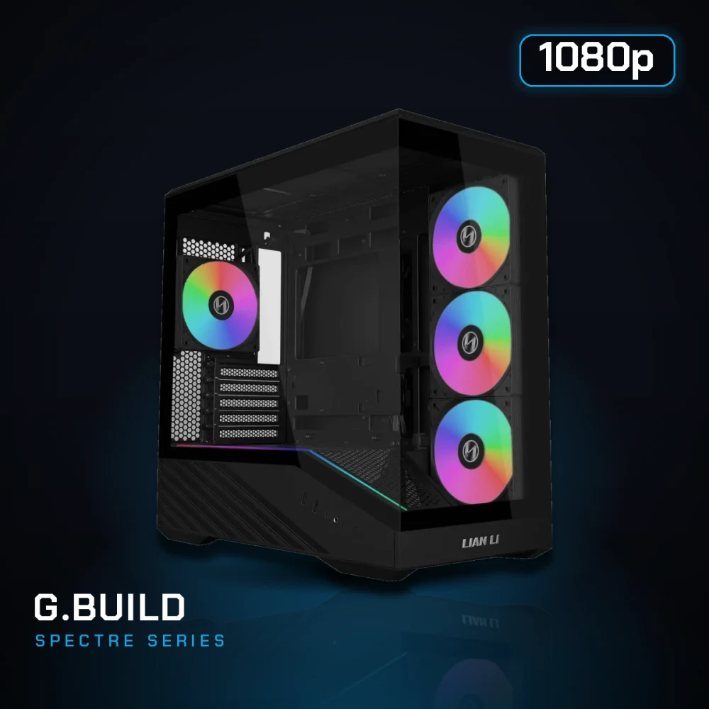 G.BUILD Spectre 1080p · RTX 5060 8GB · AMD Ryzen 5 5600XT Box · 16GB DDR4 · 1TB · Powered by ASRock