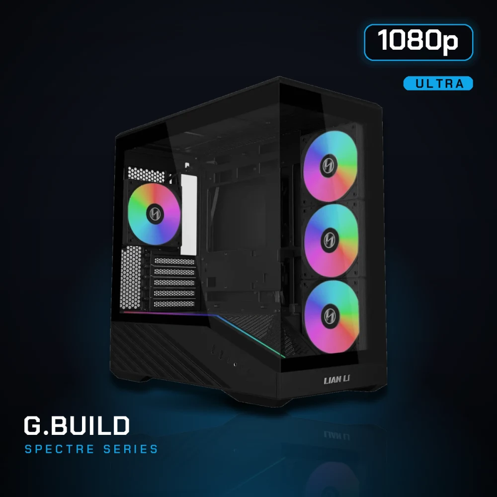 G.BUILD Spectre 1080p Ultra · RTX 5060 Ti 8GB · AMD Ryzen 5 5600XT Box · 16GB DDR4 · 1TB