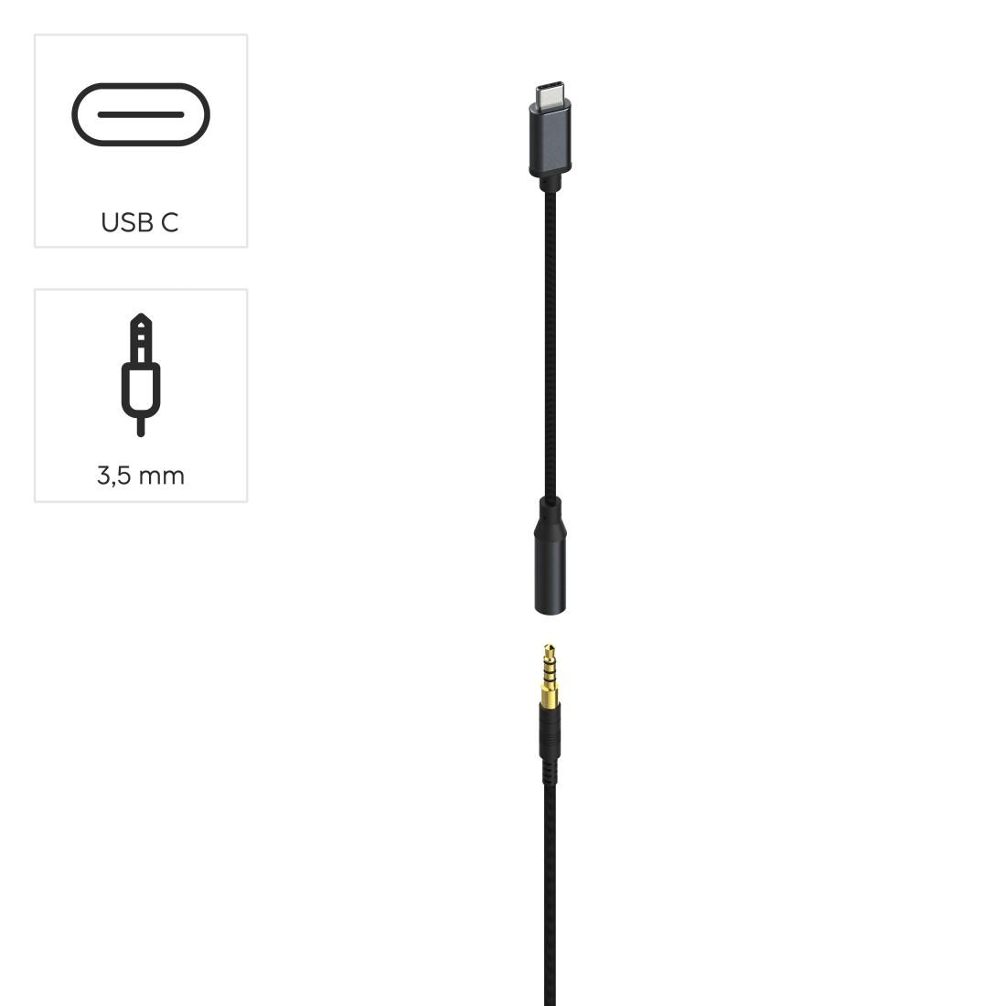 HAMA Слушалки с микрофон „CHS-300“, USB-C / 3.5mm жак, кабел 2 м