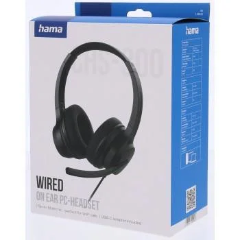 HAMA Слушалки с микрофон „CHS-300“, USB-C / 3.5mm жак, кабел 2 м