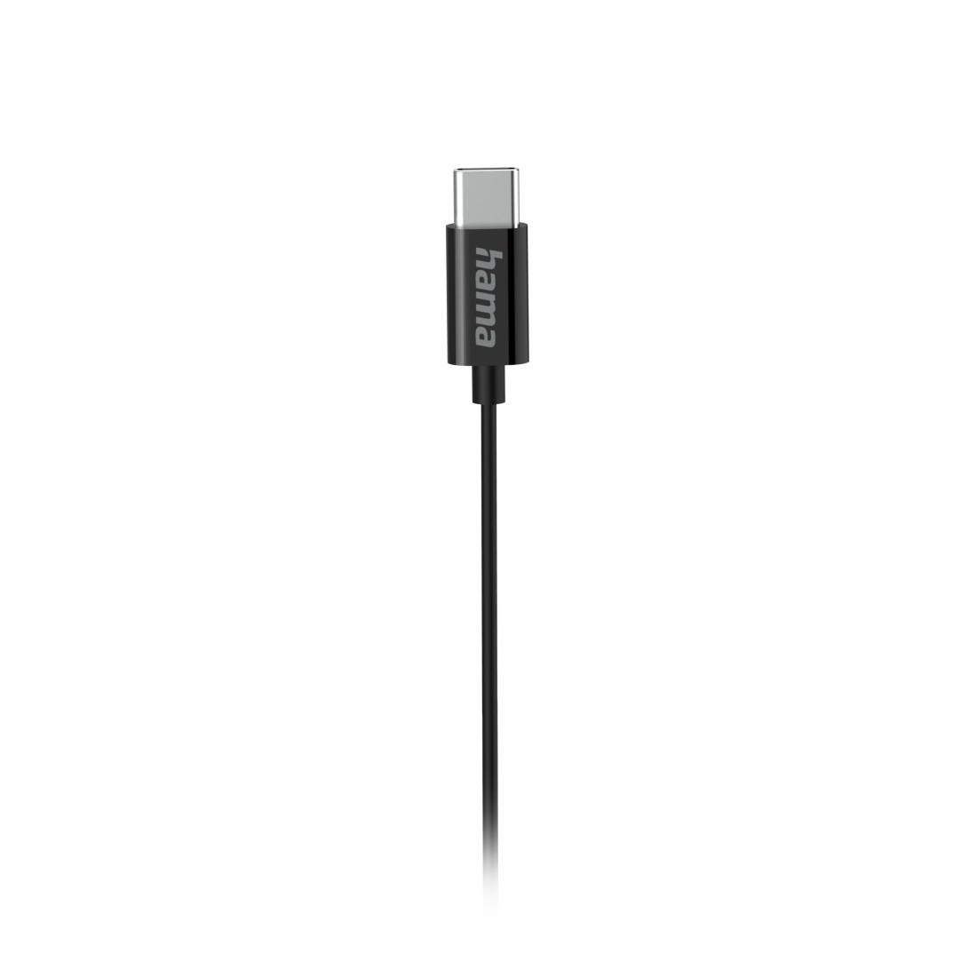 Ακουστικά HAMA “Curly”, USB-C, μικρόφωνο, μαύρο