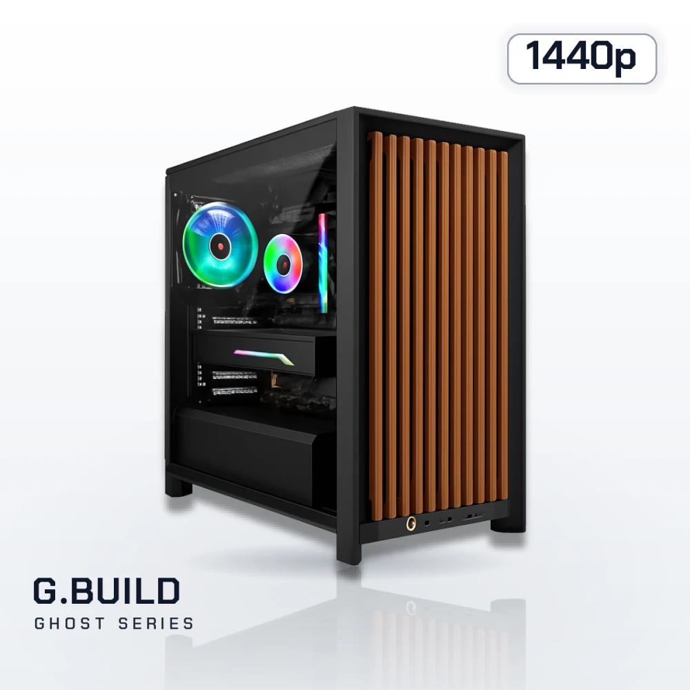 G.BUILD Ghost 1440p · RX 9070 XT 16GB · AMD Ryzen 7 7800X3D Box · 32GB DDR5 · 1TB