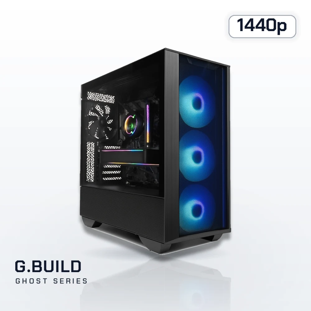 G.BUILD Ghost 1440p · RTX 5060 Ti 16GB · AMD Ryzen 5 7600X Box · 32GB DDR5 · 1TB