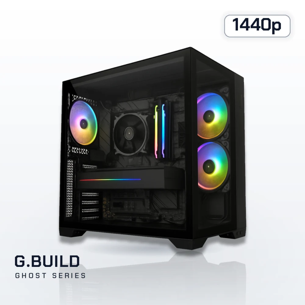 G.BUILD Ghost 1440p · RX 9070 XT 16GB · AMD Ryzen 7 7800X3D Box · 32GB DDR5 · 1TB