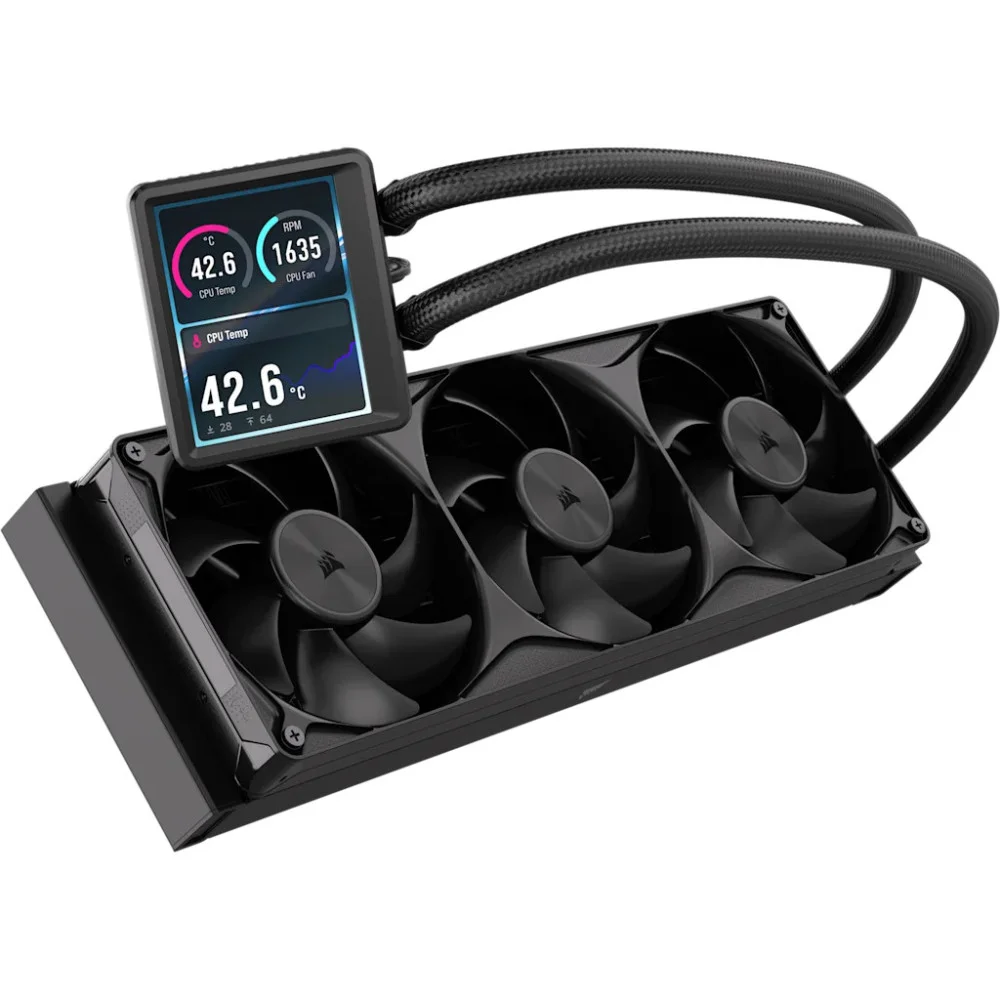 Водно охлаждане Corsair NAUTILUS II 360 RS LCD, 360mm Radiator, Liquid CPU Cooler - CW-9061053-WW