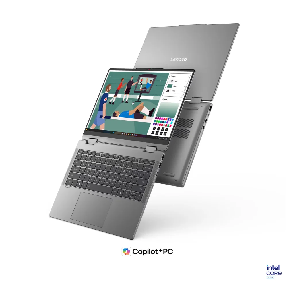 Лаптоп Lenovo IdeaPad 5 2in1, Intel Core Ultra 7 355 8C/8T, 32GB DDR5 RAM, Intel Graphics, 14" IPS 1920x1200 Display - 83UG003SBM