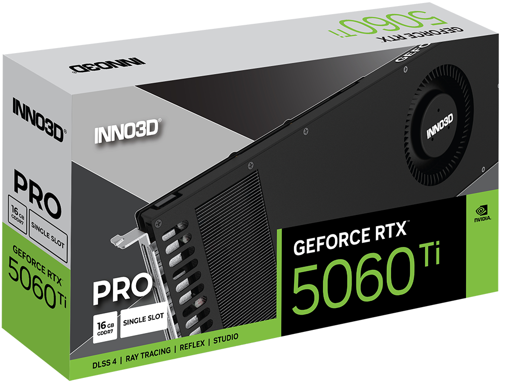 Carte graphique Inno3D GeForce RTX 5060 Ti 16GB Pro Single Slot - N506T1-16D7-19911626