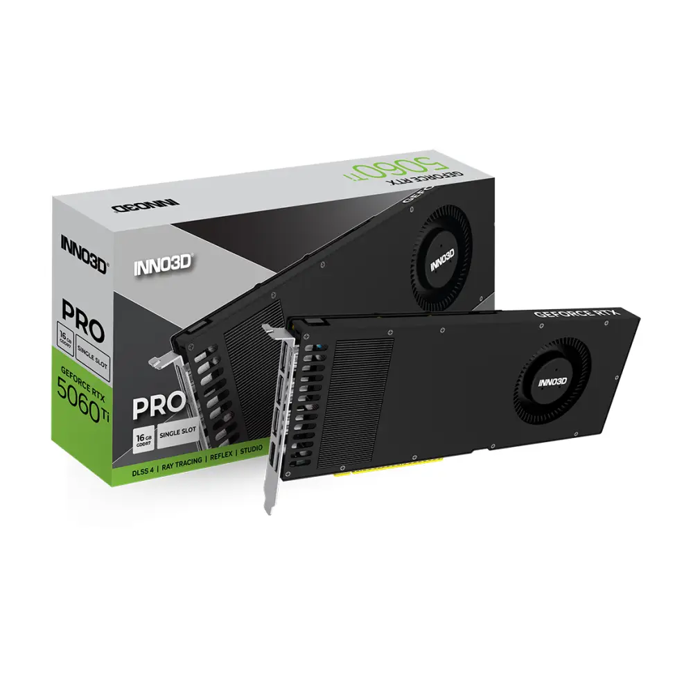 Видео карта Inno3D GeForce RTX 5060 Ti 16GB Pro Single Slot - N506T1-16D7-19911626