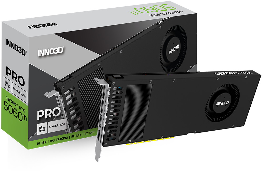 Carte graphique Inno3D GeForce RTX 5060 Ti 16GB Pro Single Slot - N506T1-16D7-19911626