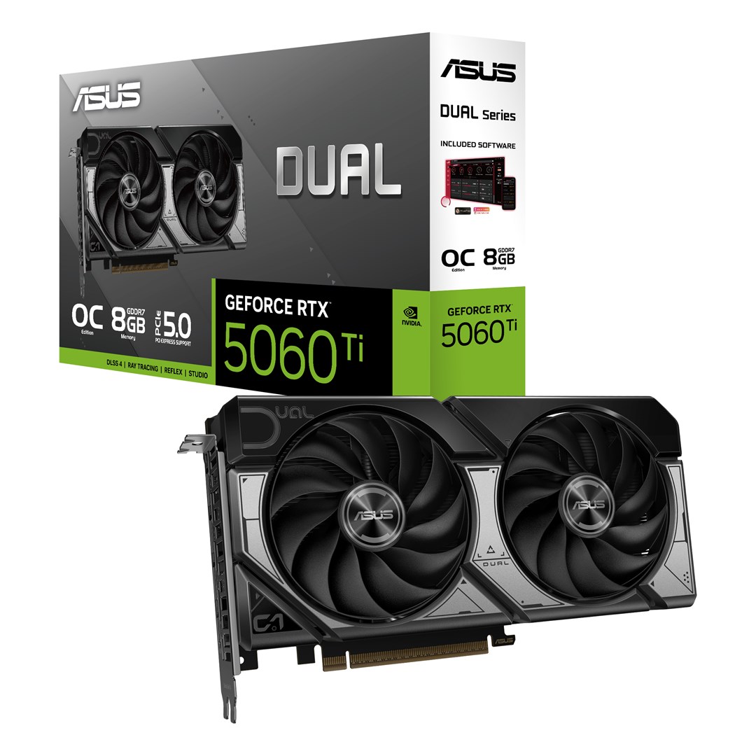 Видео карта ASUS Dual GeForce RTX 5060 Ti O8G GDDR7 128 bit - 90YV0MP2-M0NA00