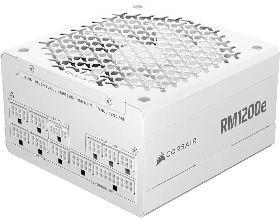 Захранващ блок Corsair RM1200e White 1200W 80+ Platinum ATX 3.1, Fully Modular