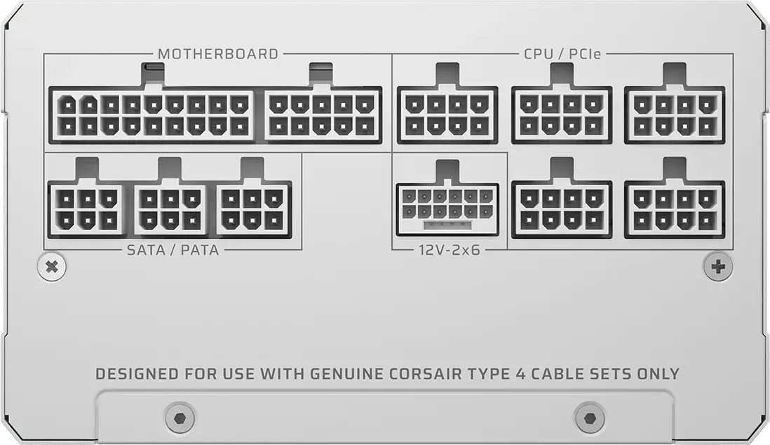 Захранващ блок Corsair RM1200e White 1200W 80+ Platinum ATX 3.1, Fully Modular