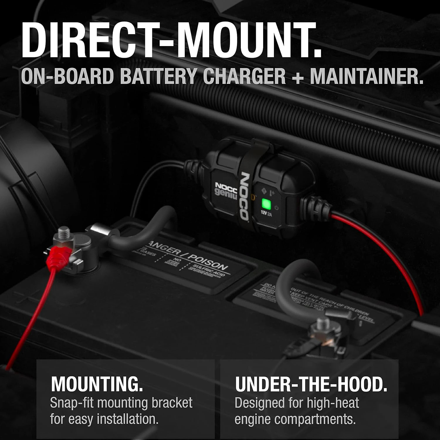 NOCO caricabatterie per batteria Battery Charger - GENIUS2D - 1A, Direct-Mount