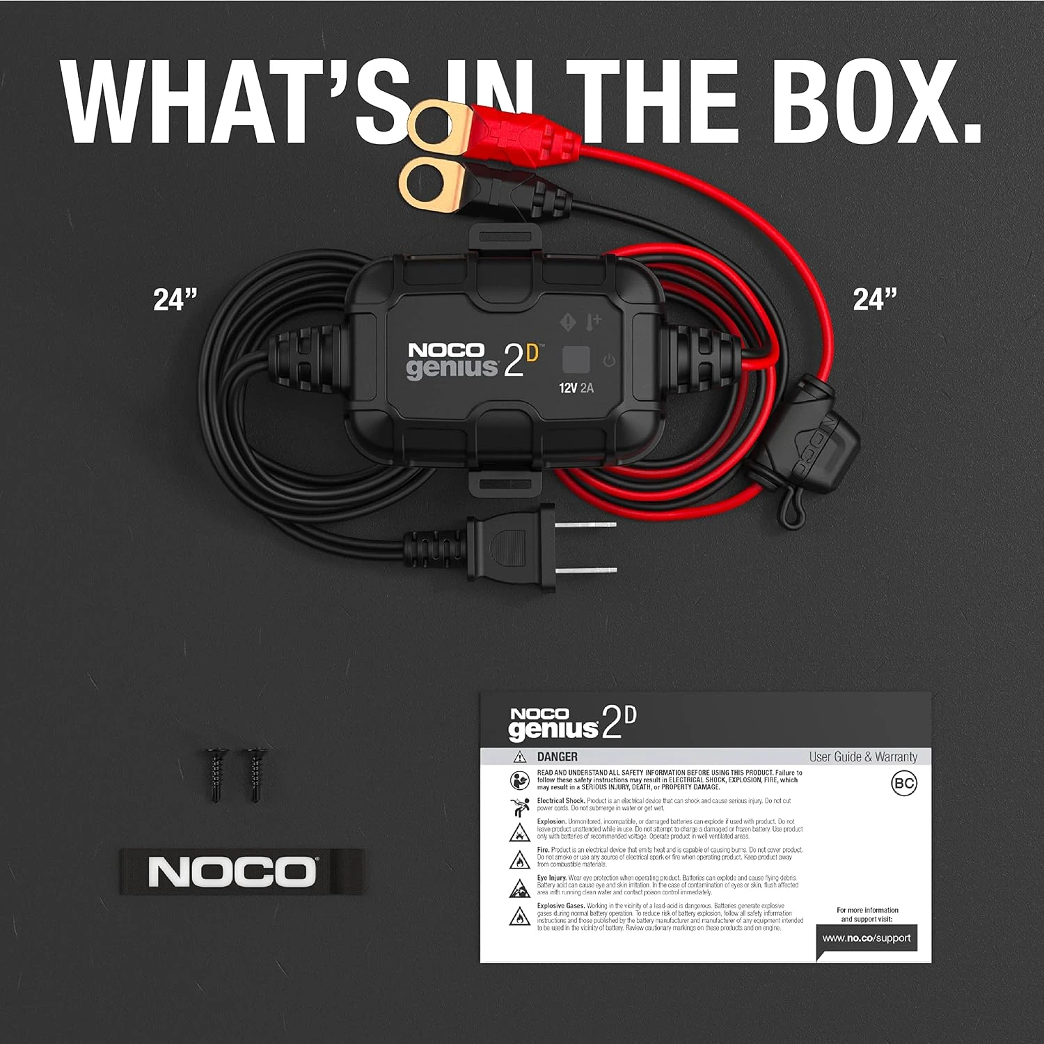 NOCO caricabatterie per batteria Battery Charger - GENIUS2D - 1A, Direct-Mount