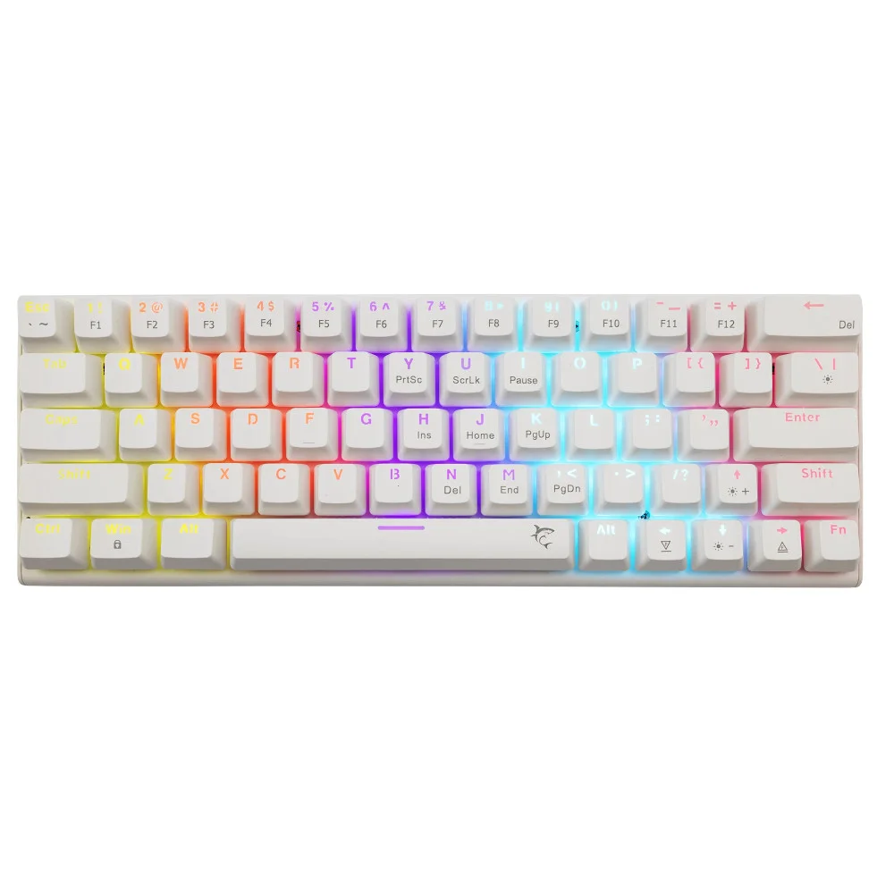 White Shark геймърска механична клавиатура Gaming Mechanical Keyboard WAKIZASHI 2 - Blue Switches (English US), White