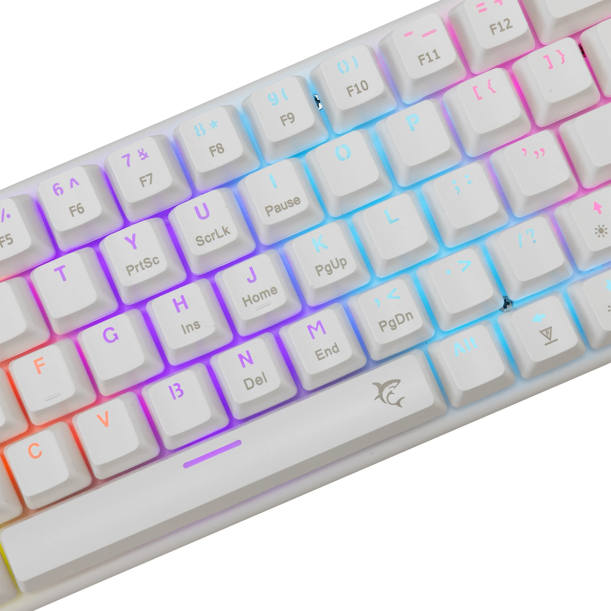 White Shark Gaming Mechanical Keyboard WAKIZASHI 2 - Blue Switches (English US), White Gamer Mouse