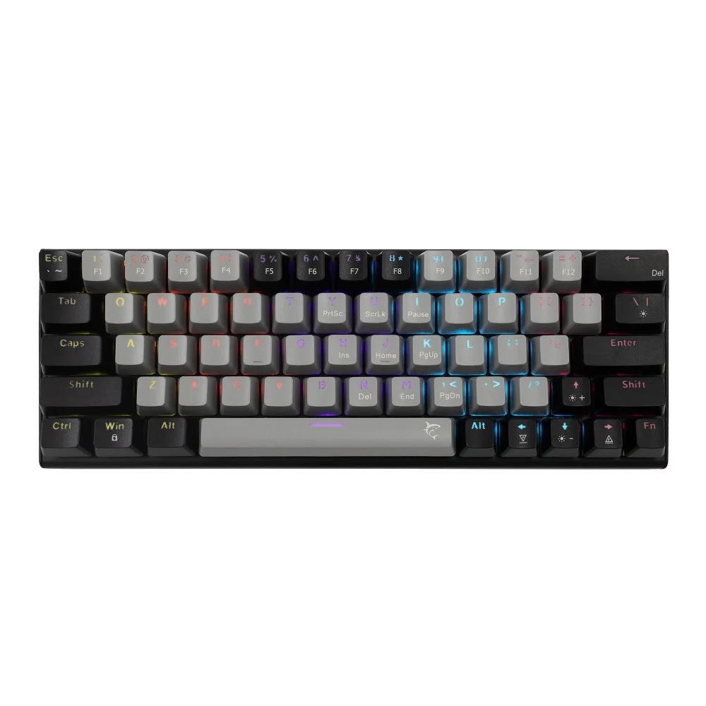 White Shark tastiera meccanica gaming Gaming Mechanical Keyboard WAKIZASHI 2 - Red Switches (English US), Grigio, Nero