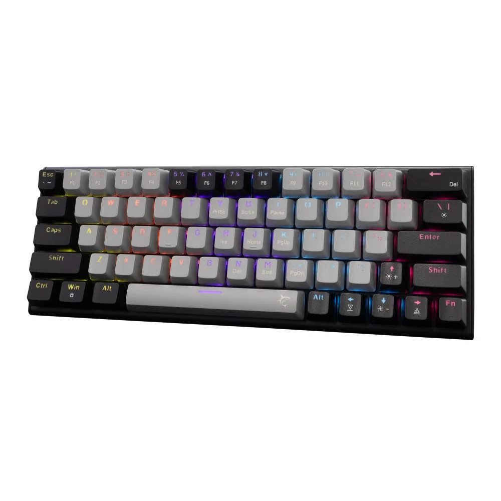 White Shark геймърска механична клавиатура Gaming Mechanical Keyboard WAKIZASHI 2 - Red Switches (English US), Gray, Black