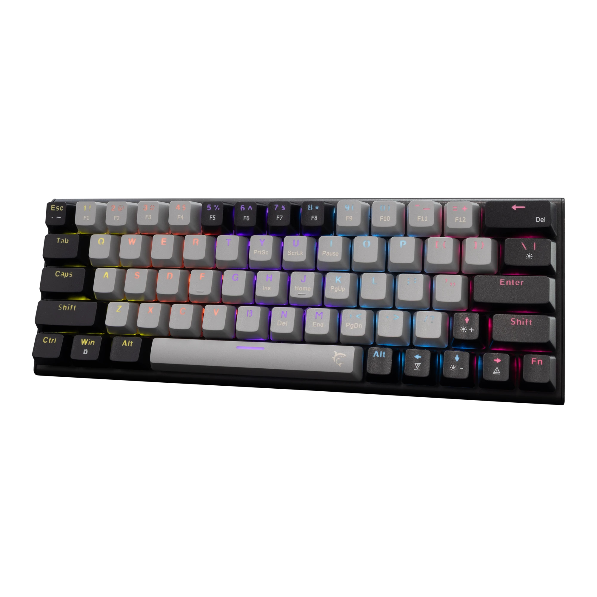 White Shark геймърска механична клавиатура Gaming Mechanical Keyboard WAKIZASHI 2 - Red Switches (English US), Gray, Black