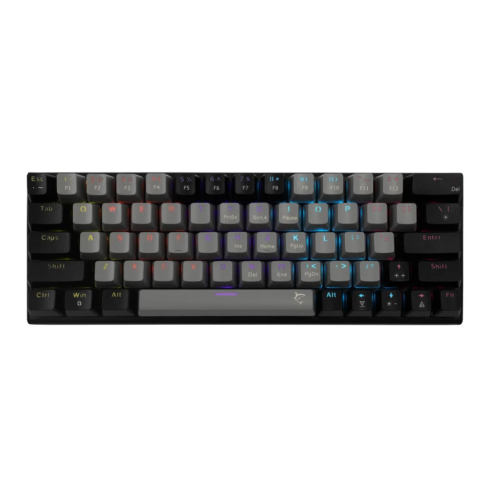 White Shark tastiera meccanica gaming Gaming Mechanical Keyboard WAKIZASHI 2 - Blue Switches (English US), Grigio, Nero