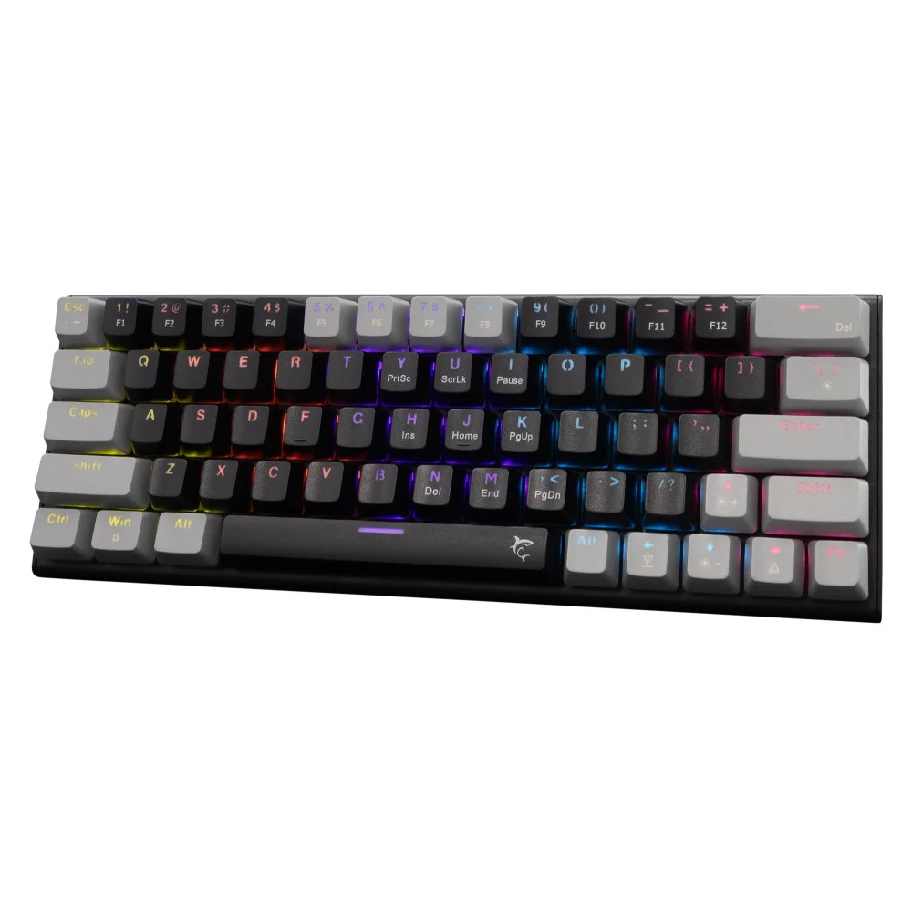 White Shark геймърска механична клавиатура Gaming Mechanical Keyboard WAKIZASHI 2 - Red Switches (English US), Black, Gray