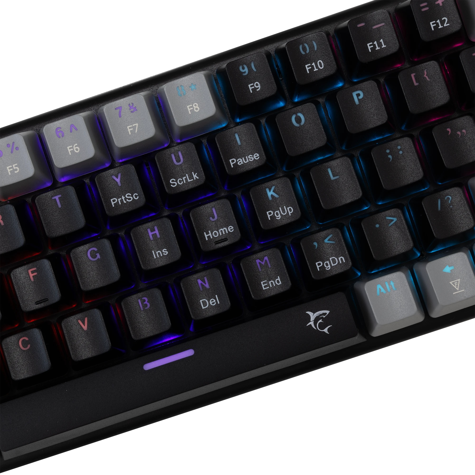 White Shark геймърска механична клавиатура Gaming Mechanical Keyboard WAKIZASHI 2 - Blue Switches (English US), Black, Gray