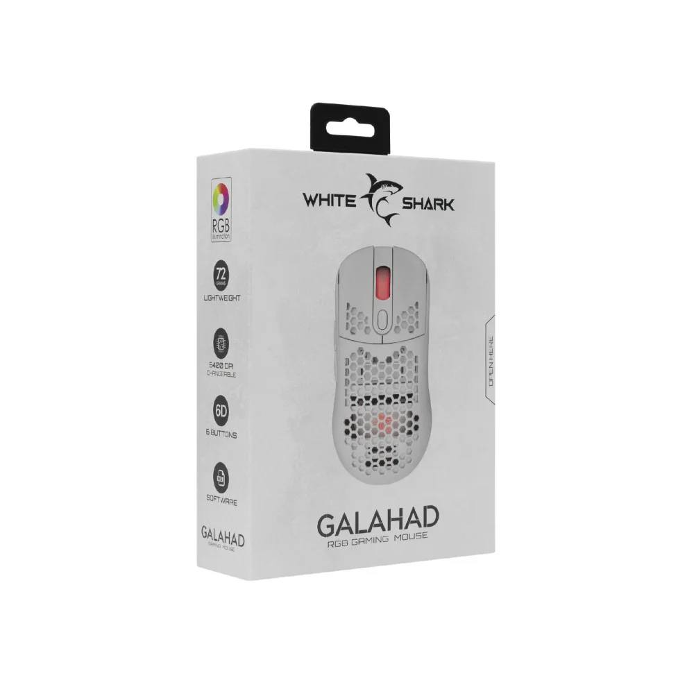 White Shark gaming mouse Gaming Mouse GALAHAD - 7200dpi, White