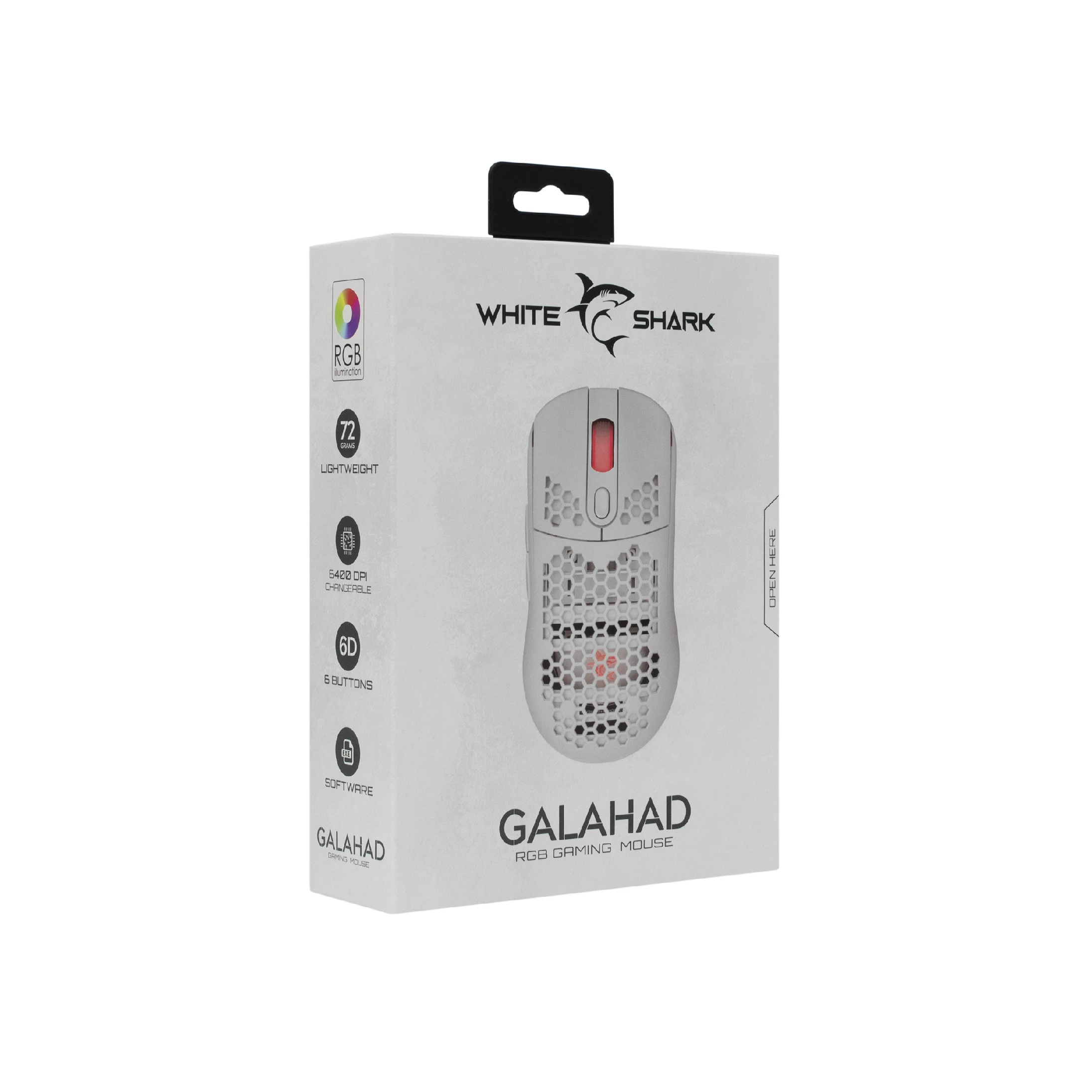 White Shark gaming mouse Gaming Mouse GALAHAD - 7200dpi, White