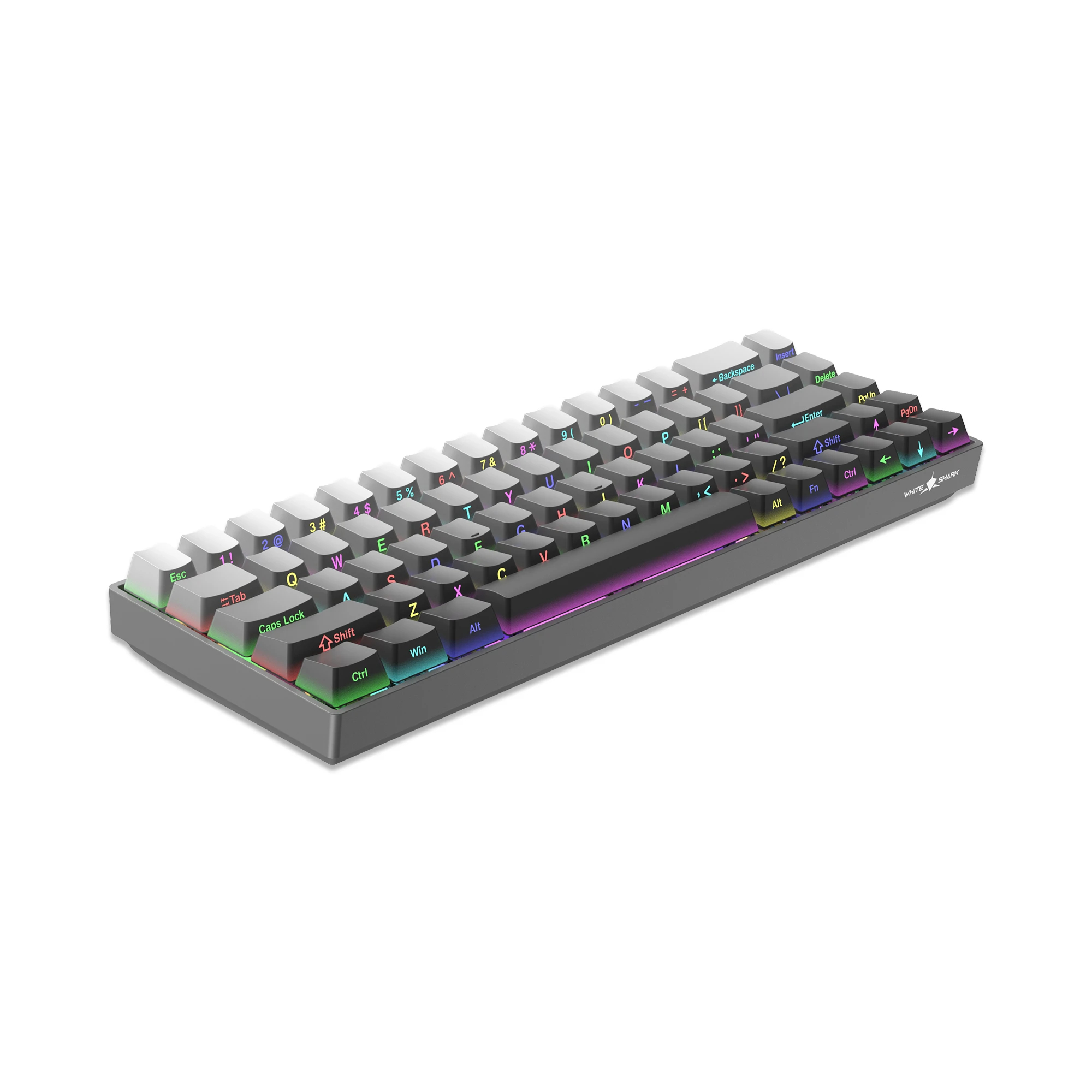White Shark gaming mechanical keyboard Gaming Mechanical Keyboard NUNCHAKU - Red Switches (English US), Grey