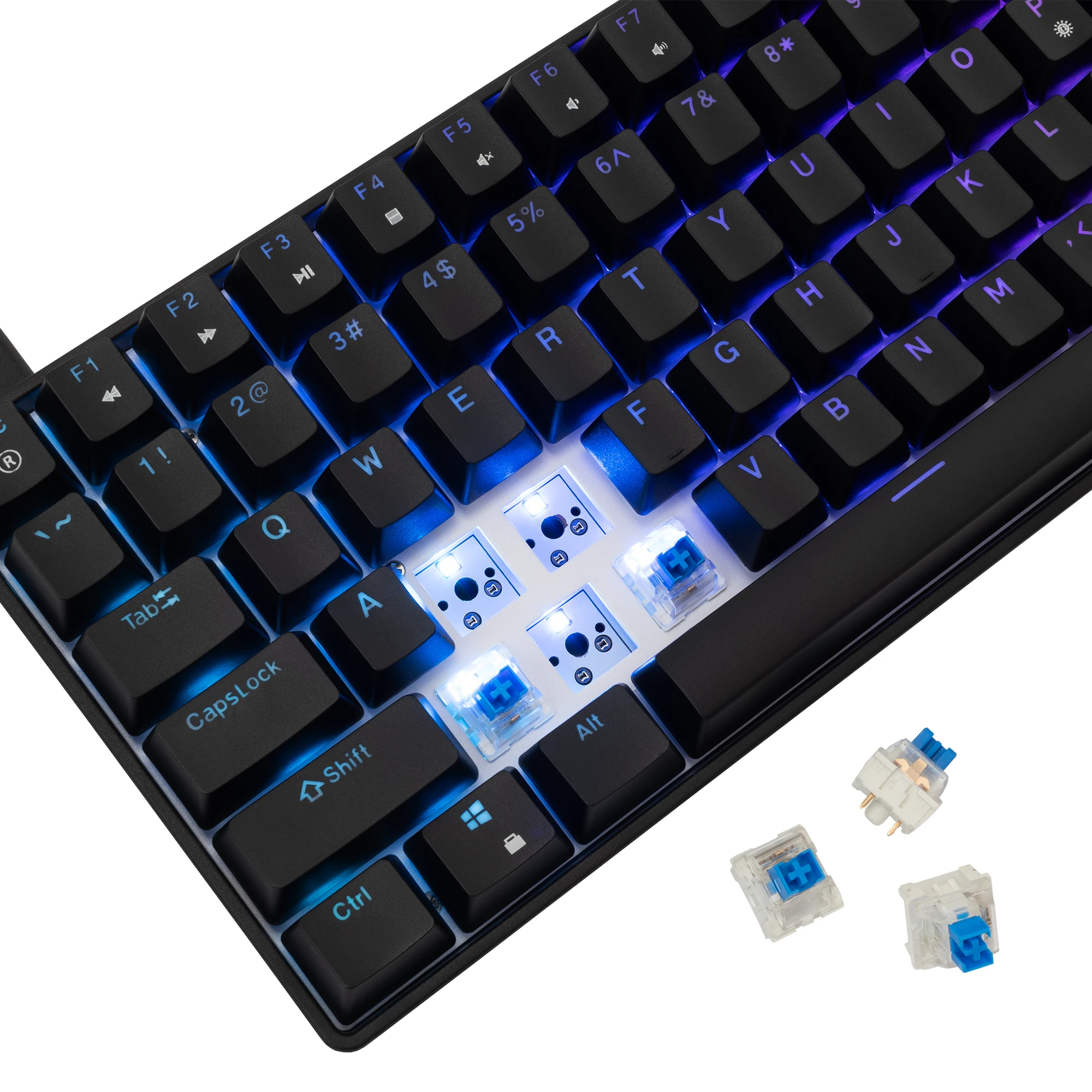 White Shark геймърска механична клавиатура Gaming Mechanical Keyboard HAMACHI - YUSYA 5P Blue Switches (English US), Black