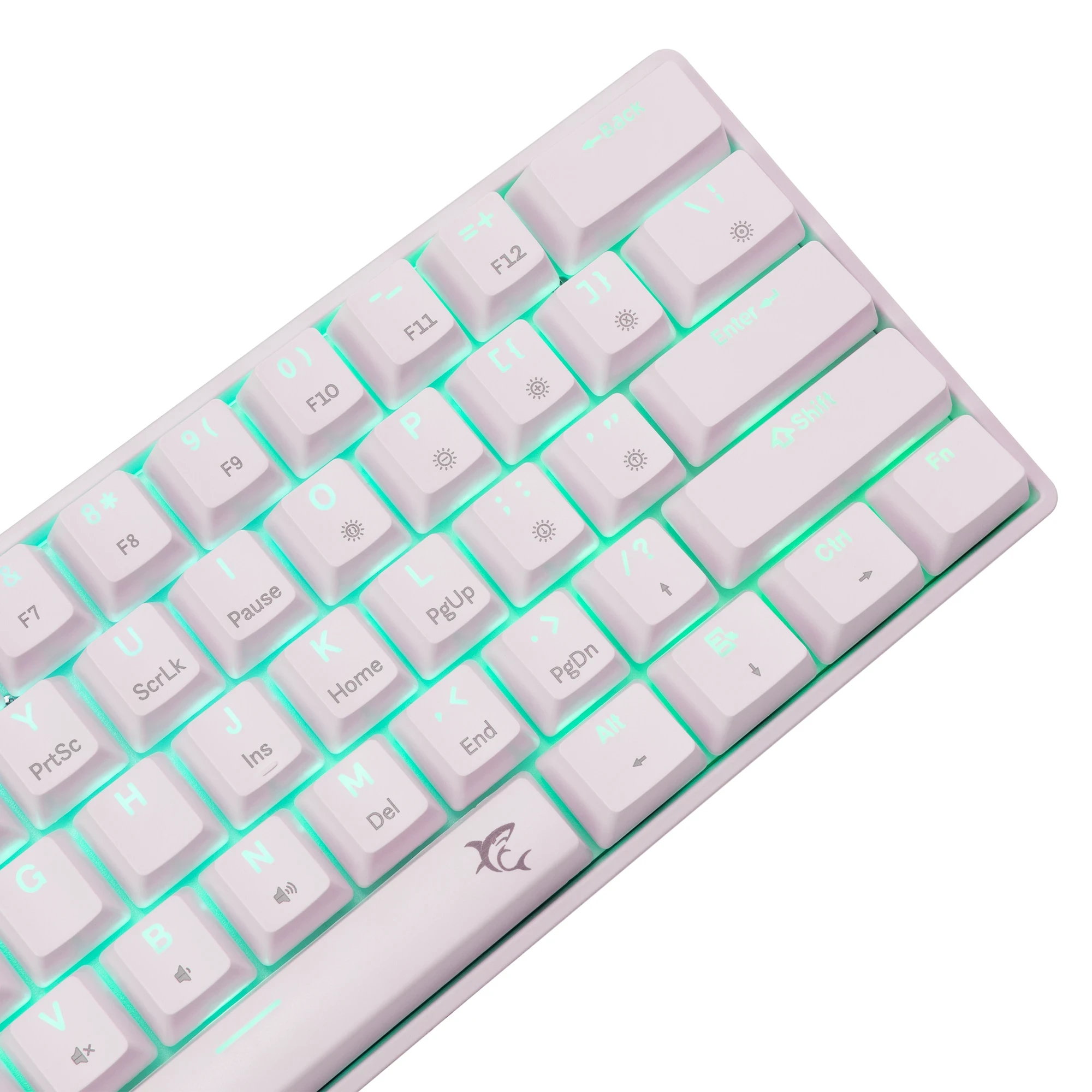 White Shark teclado gamer mecánico Gaming Mechanical Keyboard SHINOBI 2 - YUSYA 5P Red Switches (English US), Blanco